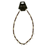 Mi Amore Spikes Statement-Necklace Brown/Silver-Tone