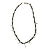 Mi Amore Spikes Statement-Necklace Silver-Tone/Black