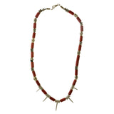 Mi Amore Spikes Statement-Necklace Red/Silver-Tone