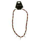 Mi Amore Spikes Statement-Necklace Red/Silver-Tone