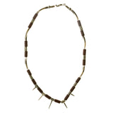 Mi Amore Spikes Statement-Necklace Silver-Tone/Brown