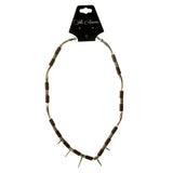 Mi Amore Spikes Statement-Necklace Silver-Tone/Brown
