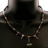 Mi Amore Spikes Statement-Necklace Silver-Tone/Brown