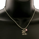 Mi Amore Butterfly Pendant-Necklace Silver-Tone/Pink