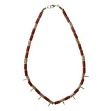 Mi Amore Spikes Statement-Necklace Red/Silver-Tone