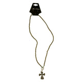 Mi Amore Cross Pendant-Necklace Silver-Tone/Brown