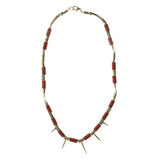 Mi Amore Spikes Statement-Necklace Silver-Tone/Red