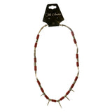 Mi Amore Spikes Statement-Necklace Silver-Tone/Red