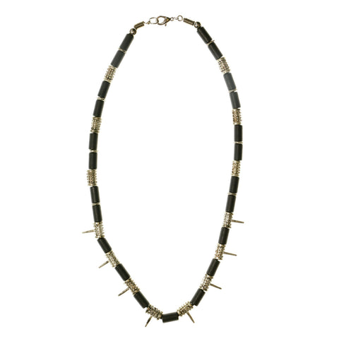 Mi Amore Spikes Statement-Necklace Blue/Silver-Tone