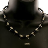 Mi Amore Spikes Statement-Necklace Blue/Silver-Tone