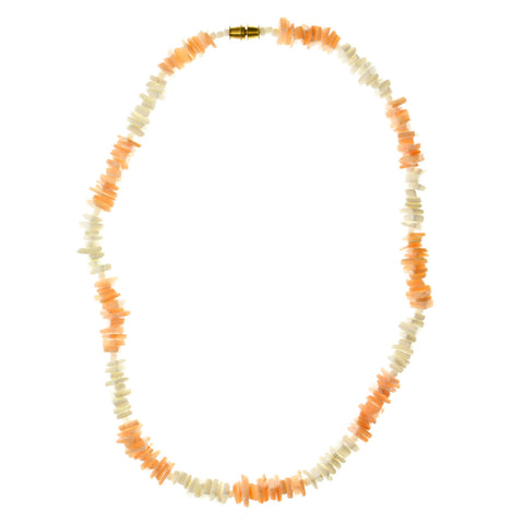 Mi Amore Statement-Necklace Peach/White