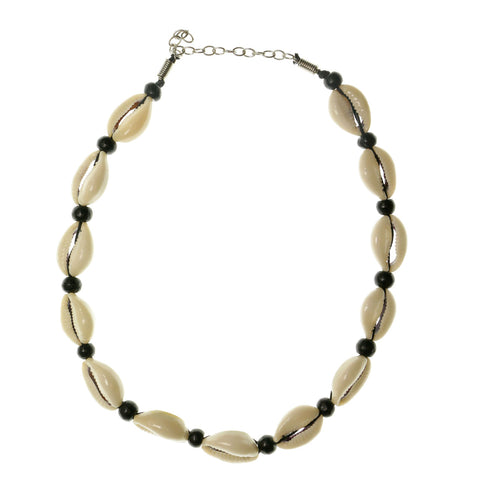 Mi Amore Shells Statement-Necklace White/Black