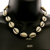 Mi Amore Shells Statement-Necklace White/Black