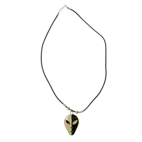 Mi Amore Alien  Face Pendant-Necklace Black & White