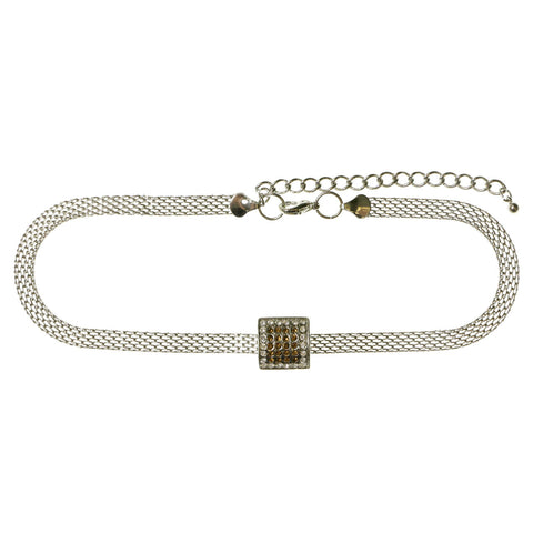 Mi Amore Choker-Necklace Brown/Silver-Tone