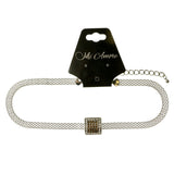 Mi Amore Choker-Necklace Brown/Silver-Tone