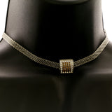 Mi Amore Choker-Necklace Brown/Silver-Tone