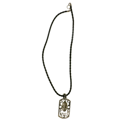 Mi Amore Skull WBRS Pendant-Necklace Silver-Tone & Black