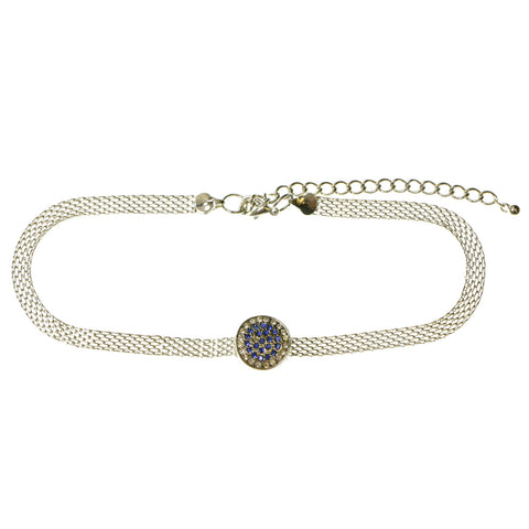 Mi Amore Choker-Necklace Blue/Silver-Tone