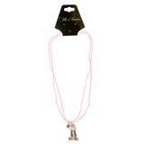 Mi Amore Dance Ballet Slippers Pendant-Necklace Pink & Silver-Tone