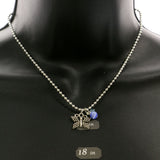Mi Amore Butterfly Pendant-Necklace Silver-Tone/Blue