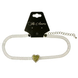 Mi Amore Heart Choker-Necklace Green/Silver-Tone