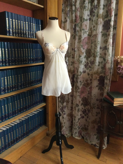 Embroidered Bridal Sheer Baby Doll with Thong