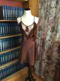 Metallic Brown Chemise with Floral Accents