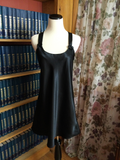 Black Silky Long Chemise Nightgown