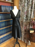 Black Semi Sheer Side Slit Tie Nightgown