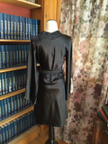 Kimono Style Black Robe with Peach Lace Sleeves