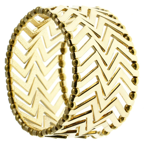 Mi Amore Chevron Stretch-Bracelet Gold-Tone