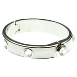 Mi Amore Studded Clasp Cuff-Bracelet White/Silver-Tone