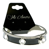 Mi Amore Clasp Bangle-Bracelet Black/Silver-Tone