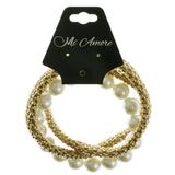 Mi Amore Linked-Bangle-Bracelet Gold-Tone/White