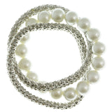 Mi Amore Linked-Bangle-Bracelet Silver-Tone/White