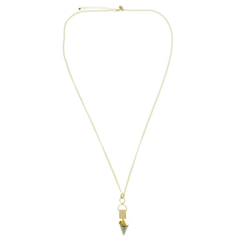 Mi Amore Stone Cone Pendant-Necklace Multicolor/Gold-Tone