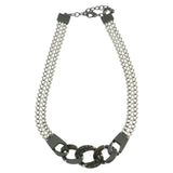 Mi Amore Adjustable Choker-Necklace Black/Silver-Tone