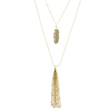 Mi Amore Feather Layered-Necklace Gold-Tone