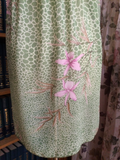 Snake Print Floral Green Baby Doll Nighty with Thong