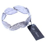 Mi Amore Leaf design Stretch-Bracelet Silver-Tone