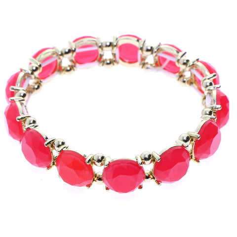 Mi Amore Stretch-Bracelet Gold-Tone/Pink