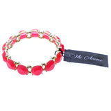 Mi Amore Stretch-Bracelet Gold-Tone/Pink
