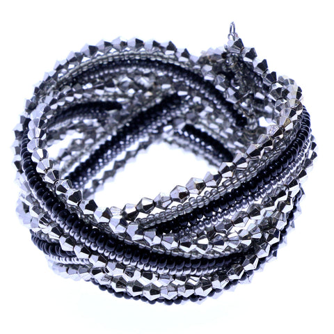 Mi Amore Cuff-Bracelet Silver-Tone/Black