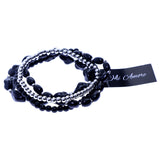 Mi Amore 4 Bracelet set Stretch-Bracelet Black/Silver-Tone