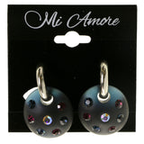 Colorful & Silver-Tone Acrylic Clip-On-Earrings Crystal Accents #LQC266
