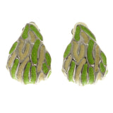 Glitter Clip-On-Earrings Colorful & Silver-Tone Colored #LQC27