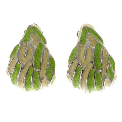 Glitter Clip-On-Earrings Colorful & Silver-Tone Colored #LQC27