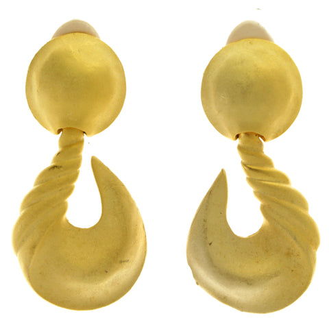 Gold-Tone Metal Clip-On-Earrings #LQC342