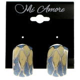 Glitter Clip-On-Earrings Colorful & Silver-Tone Colored #LQC36
